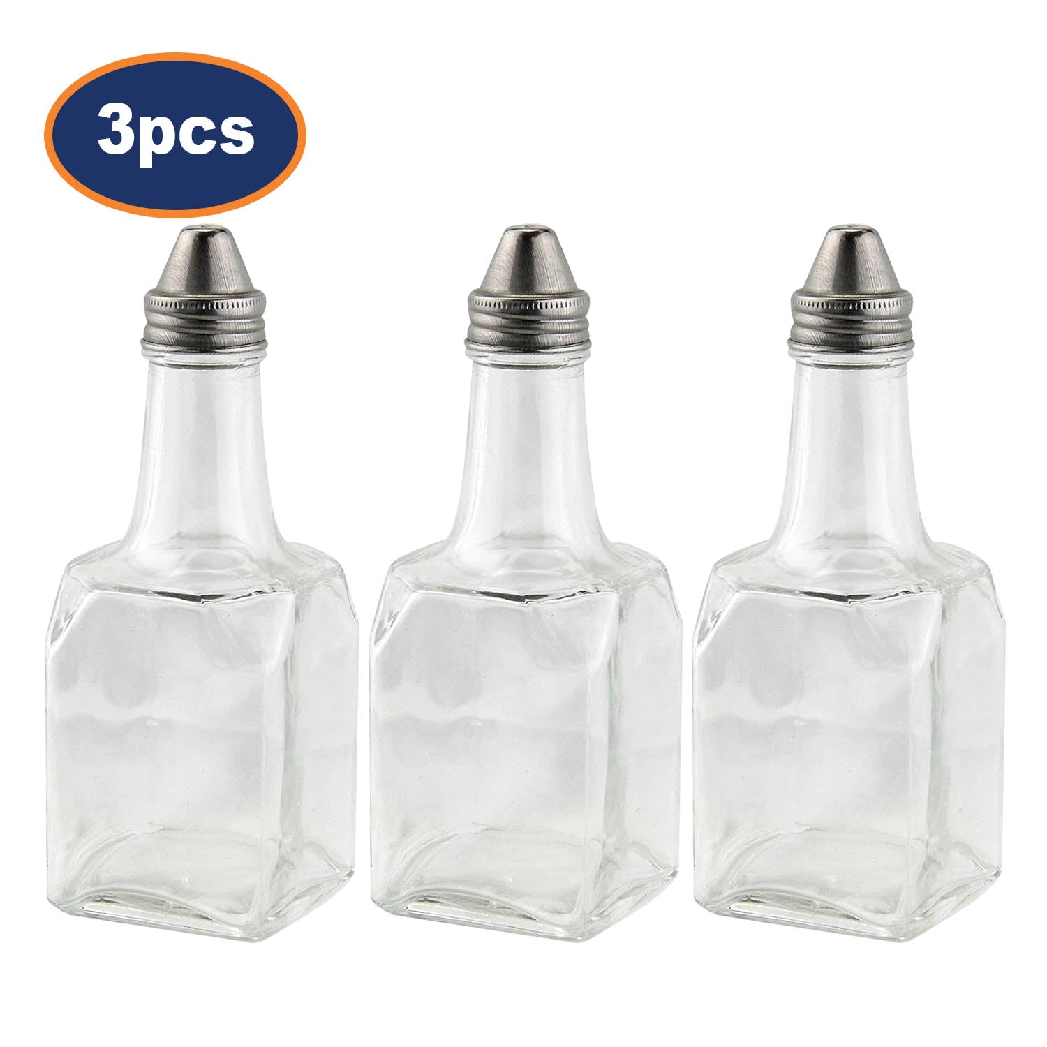 3Pcs 170ml Chef Aid Vinegar Clear Glass Bottle