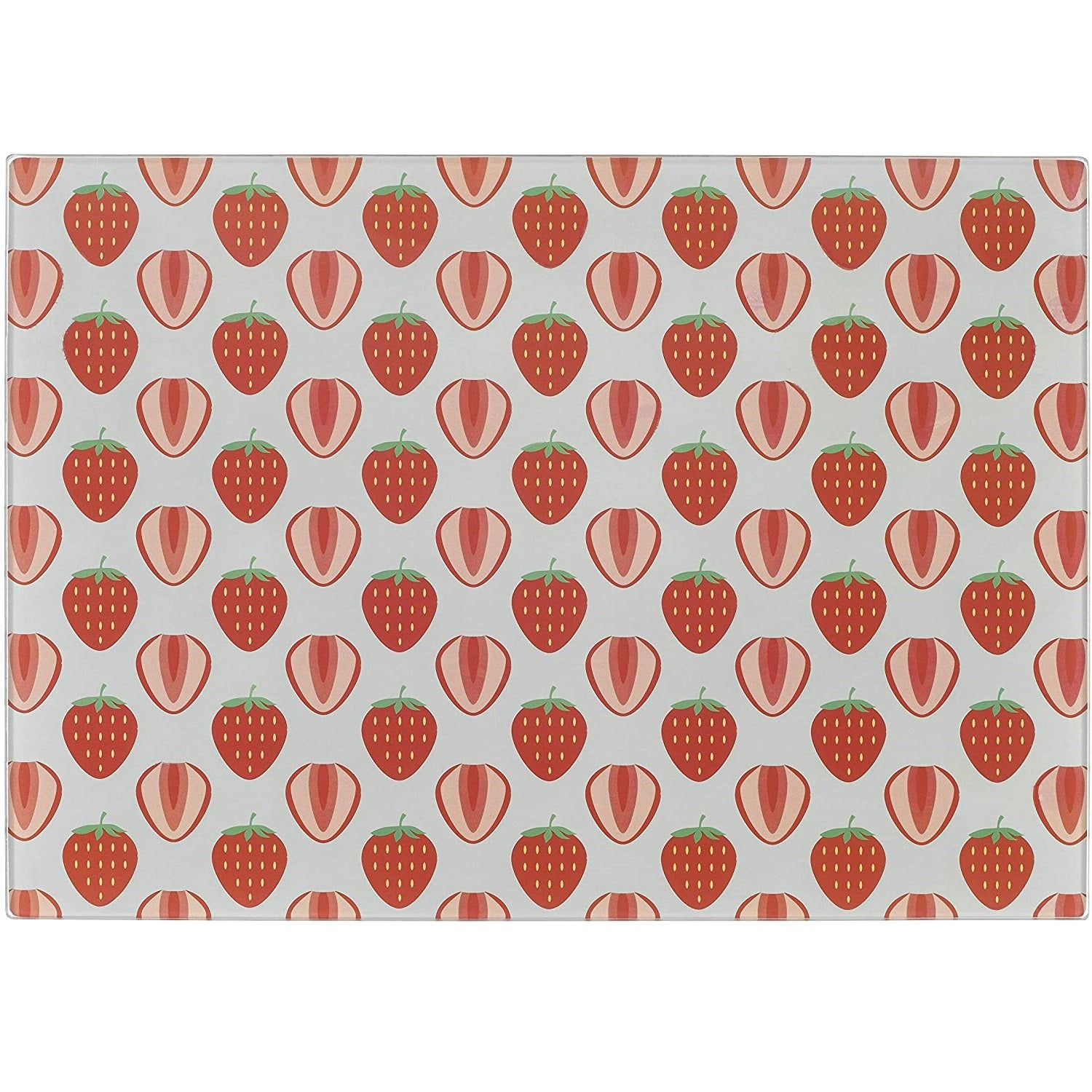 Strawberry Design Toughened Glass Chopping Board