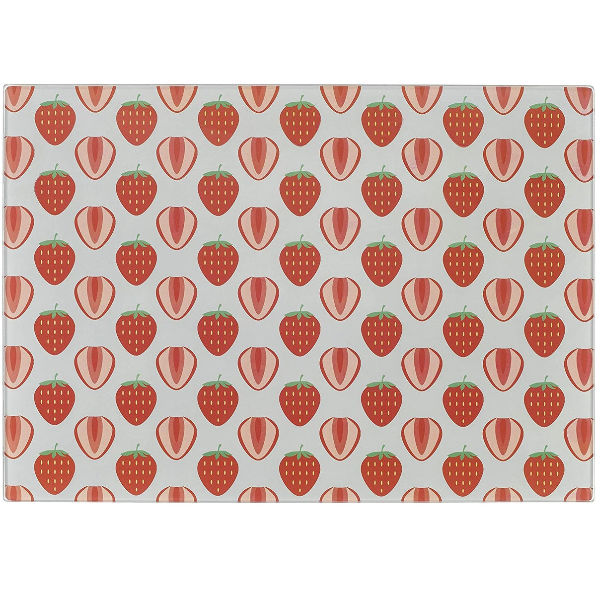 Strawberry Design Worktop Saver Glass Chopping Board