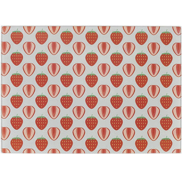 Strawberry Design Worktop Saver Glass Chopping Board