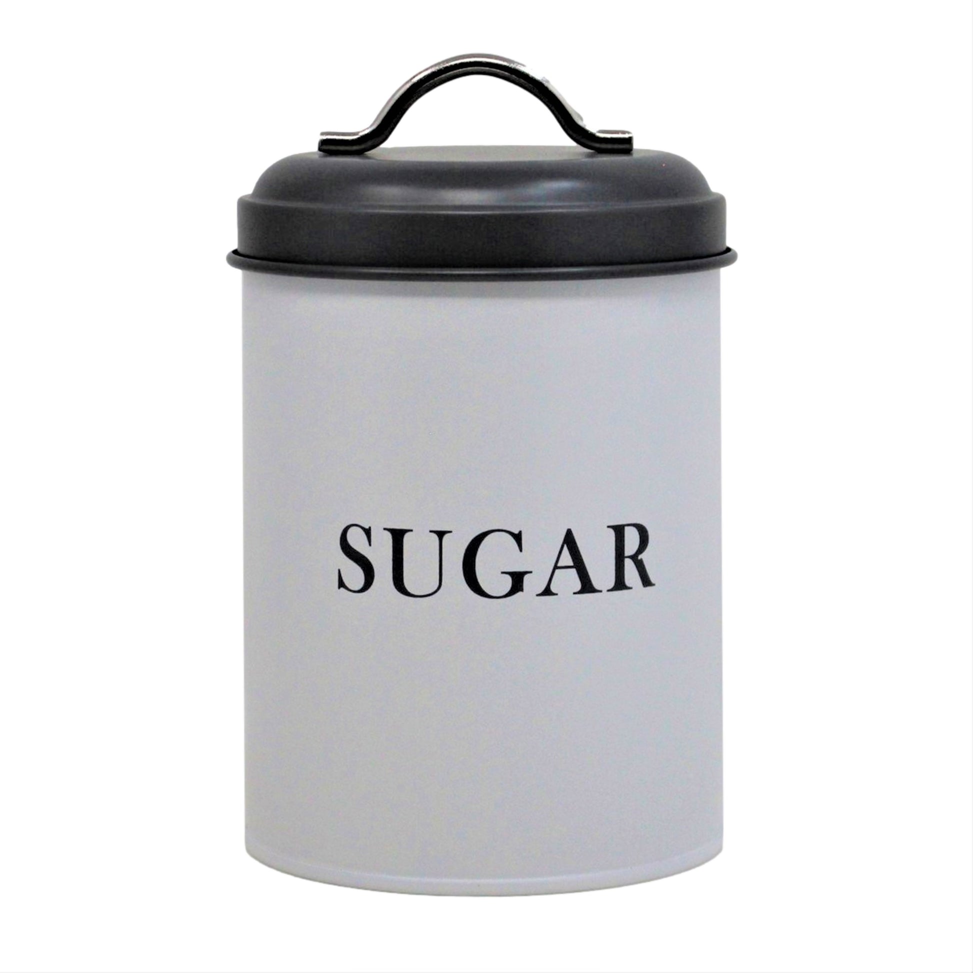 1.2L White Sugar Container Kitchen Storage With Grey Lid