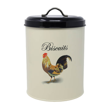 Tin Airtight Cockerel Biscuit Canister