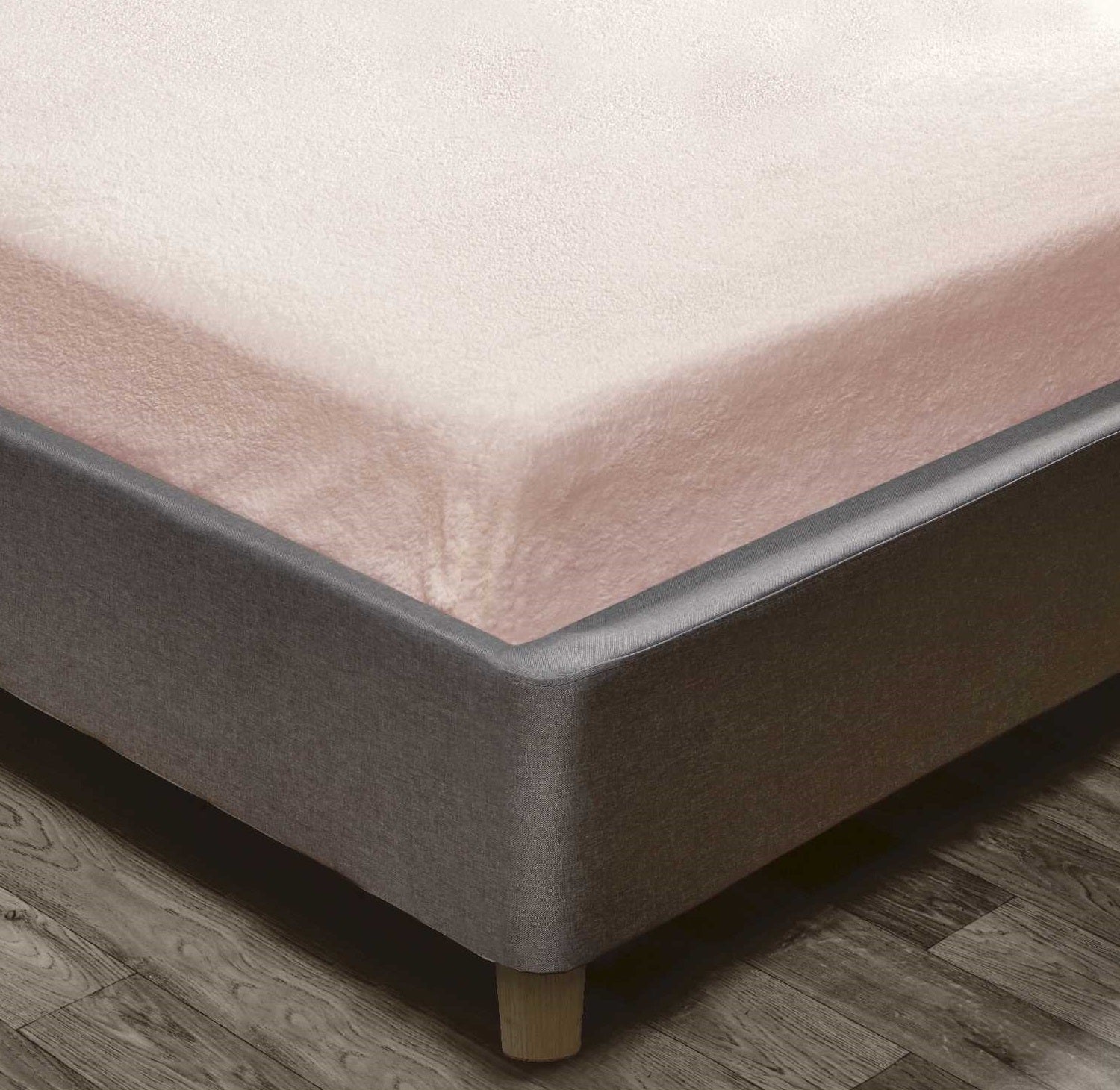 Extra Deep Teddy Fleece Fitted Sheet, King, Blush Pink