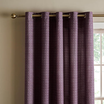 Catherine Lansfield Textured Print Thermal Blackout Curtains Eyelet Top, 66x90