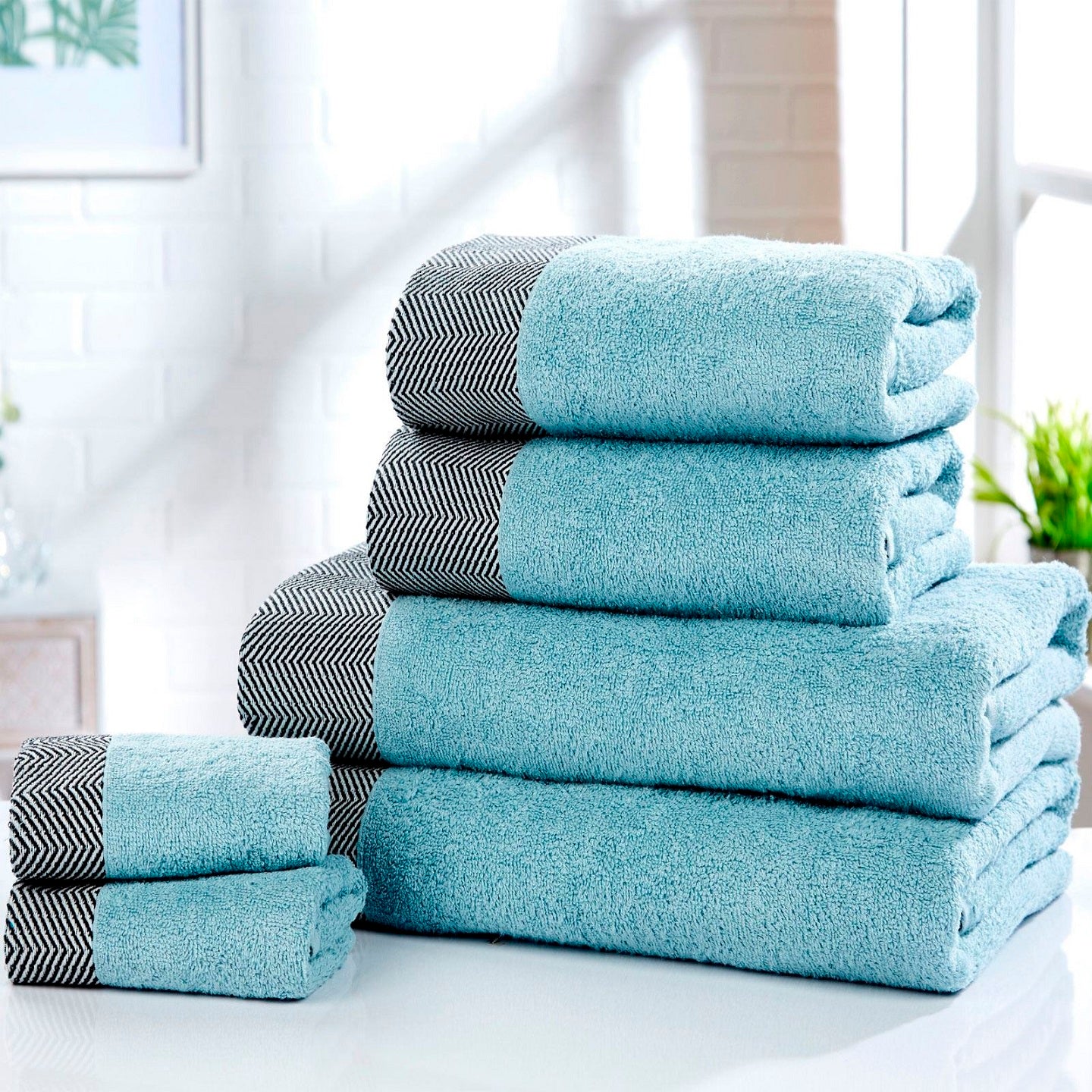 Tidal Bath Towel 100% Cotton 550GSM - Duckegg Blue