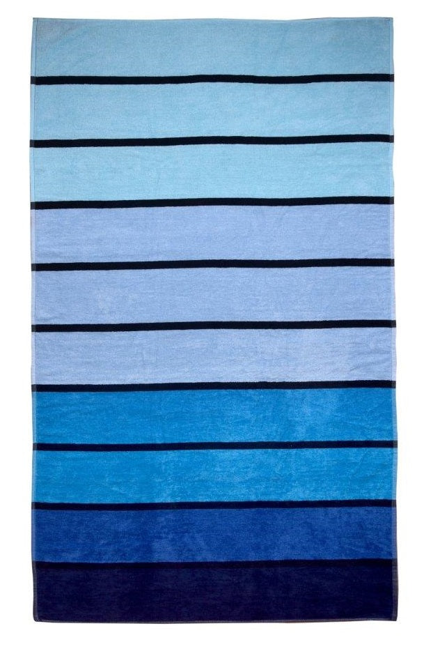 Blue Stripes Large Beach Towel - New