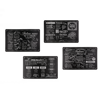 Set of 4 Assorted Food Menu Design Placemats