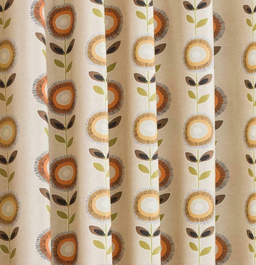 Tivoli Floral Eyelet Ring Top Lined Curtains 66" x 90"