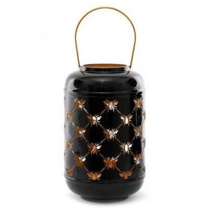 32cm Black Bee Large Candle Lantern