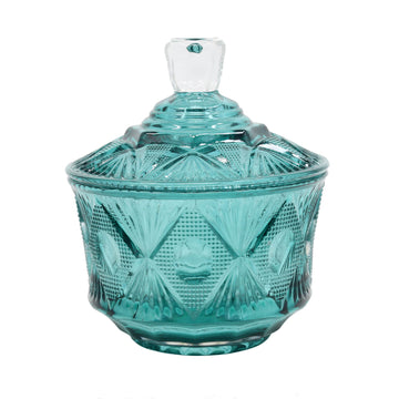Teal Boheme Glass Jewellery Box