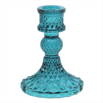 Teal Dinner Candle Holder