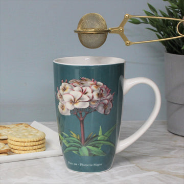 Teal Ceramic Tea Mug With Strainer