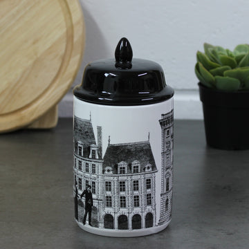 Monochrome Building Design Canister