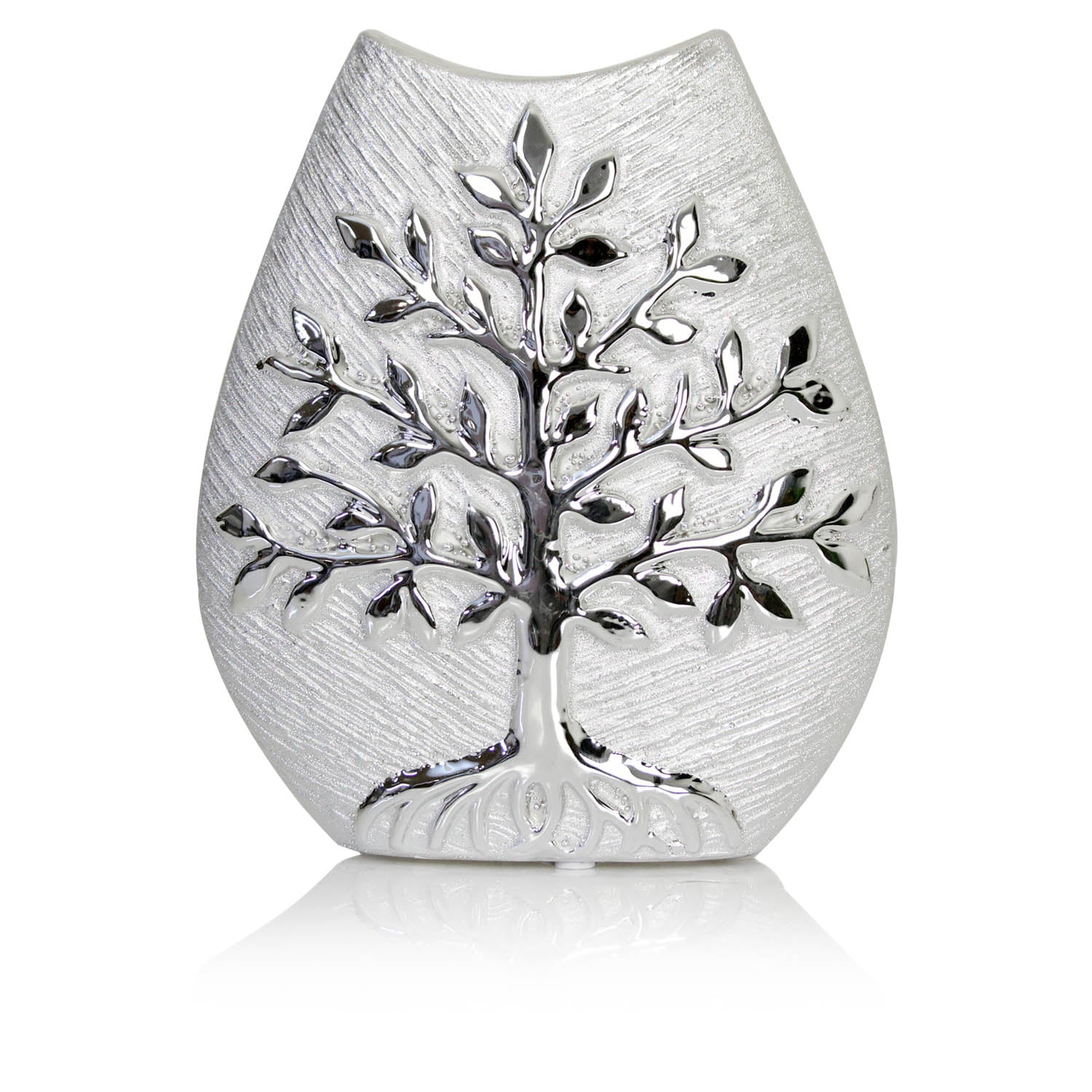 28cm Large Tree of Life Ceramic Leaf Shape Vase