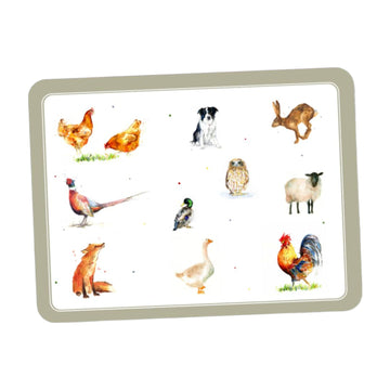 6pcs Farm Friends Art Cork Placemats