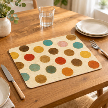 Retro Polka Dots Colourful Cork Placemats
