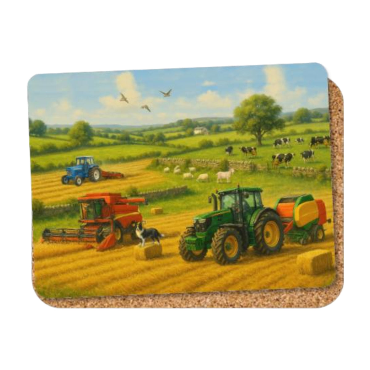 Classic Tractors Vehicle Design Cork Placemats