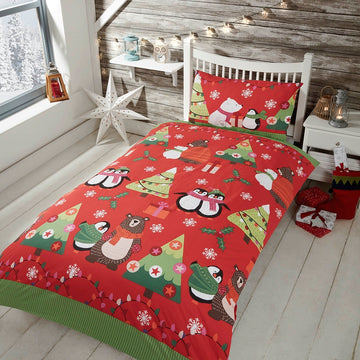 Together At Christmas Tree Double Duvet Bedding Set
