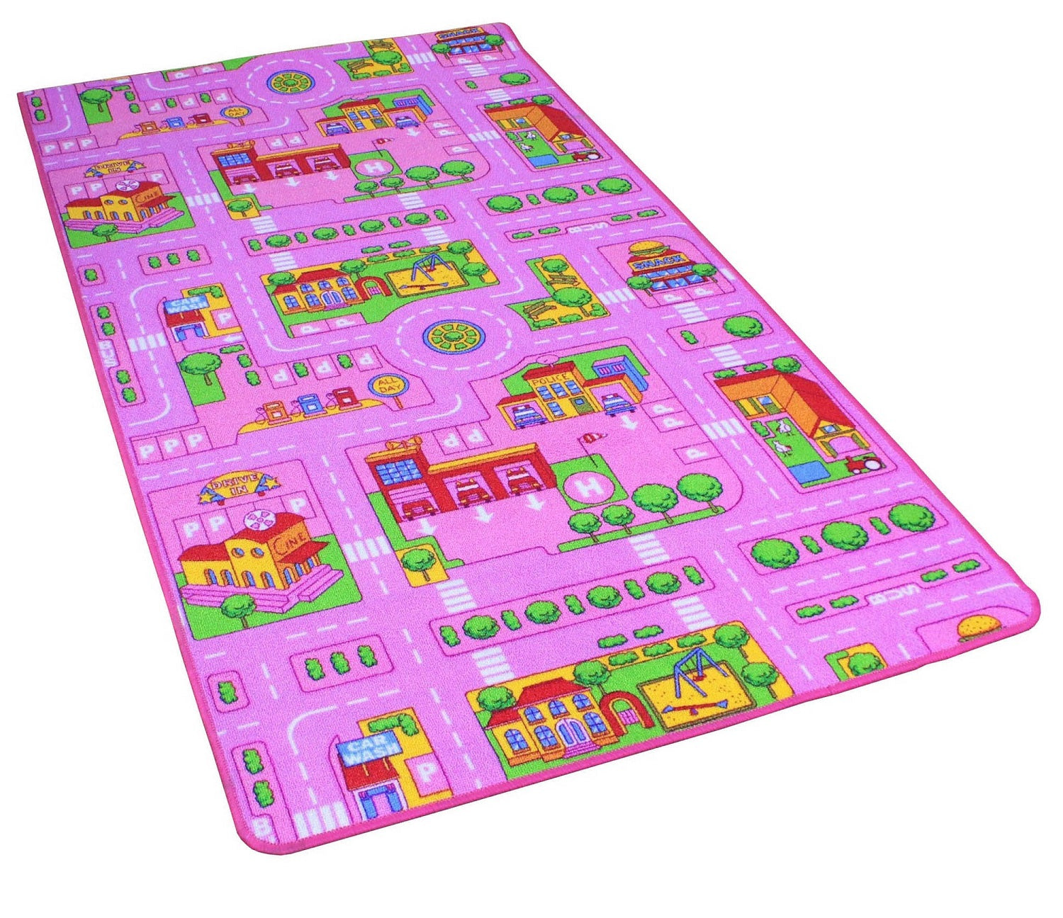 Girls Mega Play Mat Rug 190x100cm - Pink