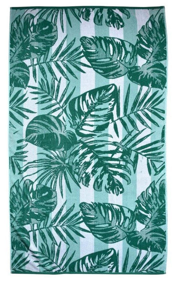 Tropical Leaf Large Beach Towel - Green