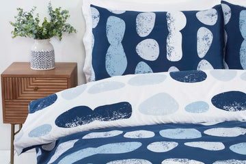 Truro Pebbles Duvet Cover Set, Double, Blue