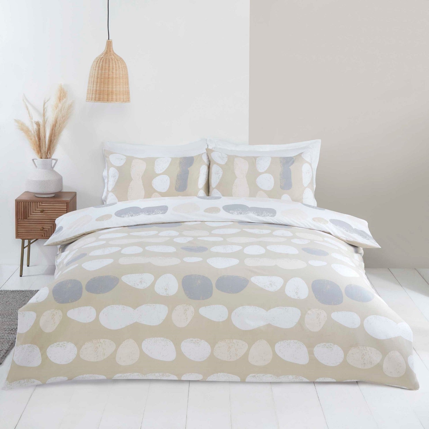 Truro Pebbles Duvet Cover Set, King, Natural