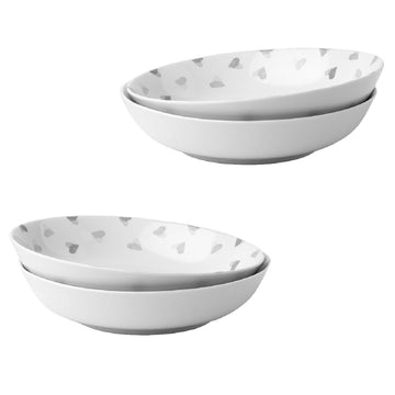 4Pcs Sabichi Porcelain Heart Design Bowls