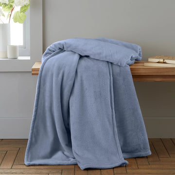 Catherine Lansfield Jumbo Raschel Throw Velvet Touch, 200x240cm - Blue