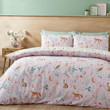 Catherine Lansfield Enchanted Twilight Duvet Cover Set, Single, Lilac & Green