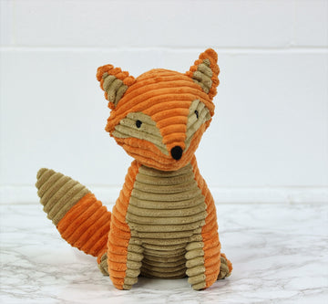 Textured Fabric Orange Fox Animal Shape Woodland Door Stopper