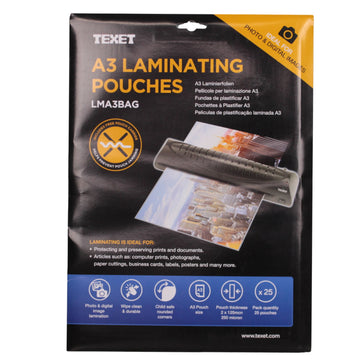 A3 250 Micron  Pouches Sheet Laminator Sleeve Pack of 25