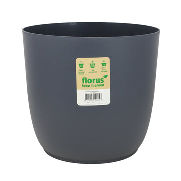 Florus 30cm Anthracite Grey Round Plastic Planter