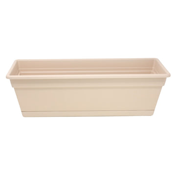 Florus 49cm Warm Taupe Plastic Hanging Trough Planter With Saucer