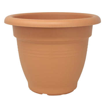 2Pcs Elho 29.5cm Light Brown Round Plastic Planters