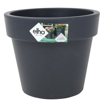 Elho 23cm Black Round Plastic Planter