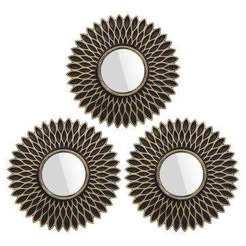 Set Of 3 Round Hanging Wall Mirrors
