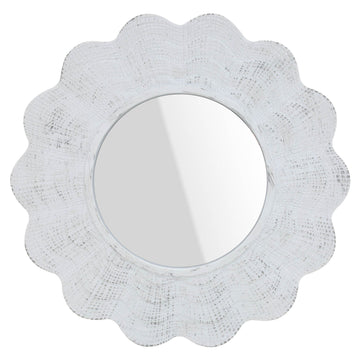 Set Of 3 White Circular Hanging Wall Mirrors