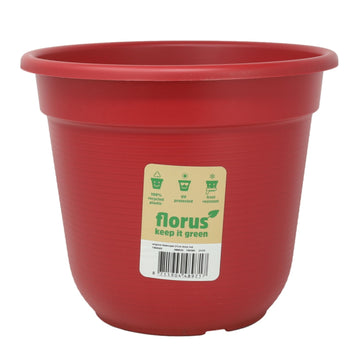 Florus 27cm Red Round Plastic Planter