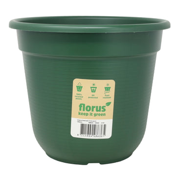 Florus 27cm Green Round Plastic Planter