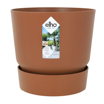 Elho 24.5cm Ginger Brown Round Plastic Planter