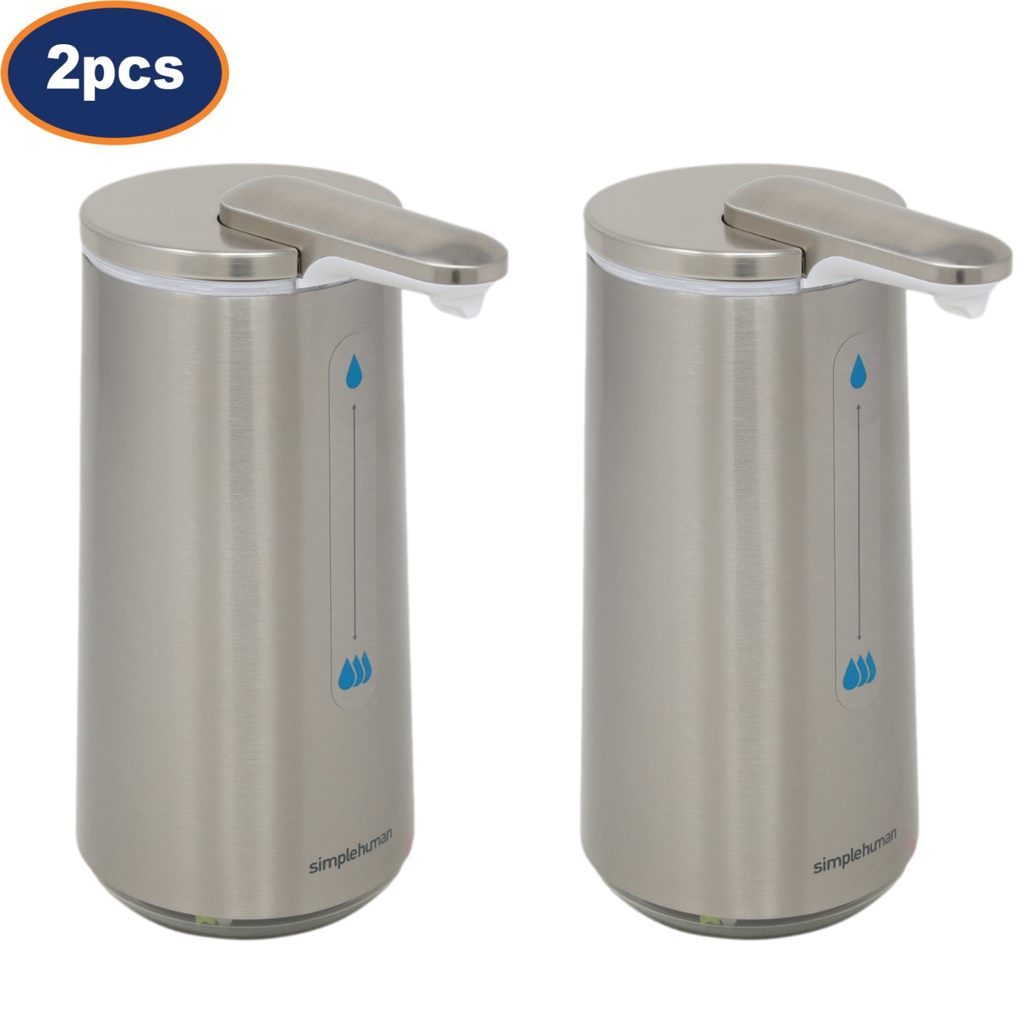 2Pcs Simplehuman Automatic Foam Soap Dispenser Brushed Stainless Steel