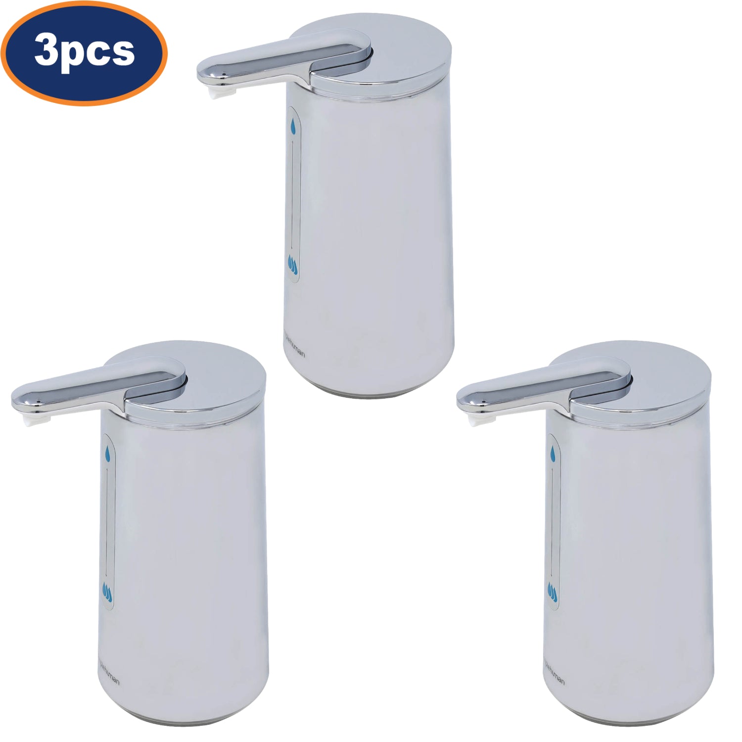 3Pcs Simplehuman Automatic Foam Soap Dispenser Silver Stainless Steel