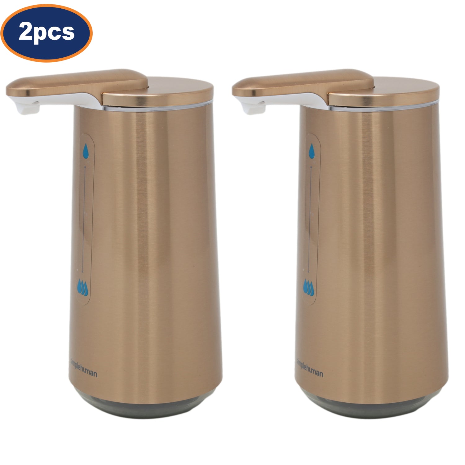 2Pcs Simplehuman Automatic Foam Soap Dispenser Rose Gold Stainless Steel