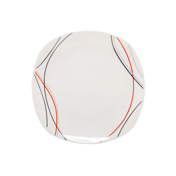 2Pcs 19cm Red Black Grey Lines Porcelain Side Plate