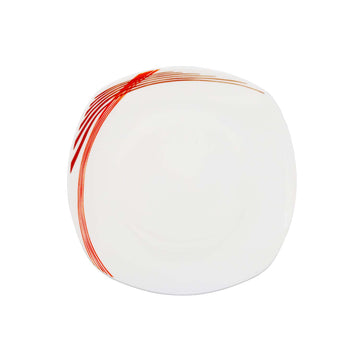 19cm Curved Red Lines Porcelain Side Plate