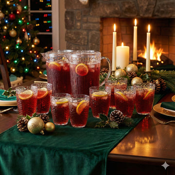 10pc Acrylic Dimples Drinkware Set: 2 Pitchers and 8 Tumblers