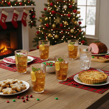 6Pcs 550ml Clear Ribbed Reusable Acrylic Tumblers