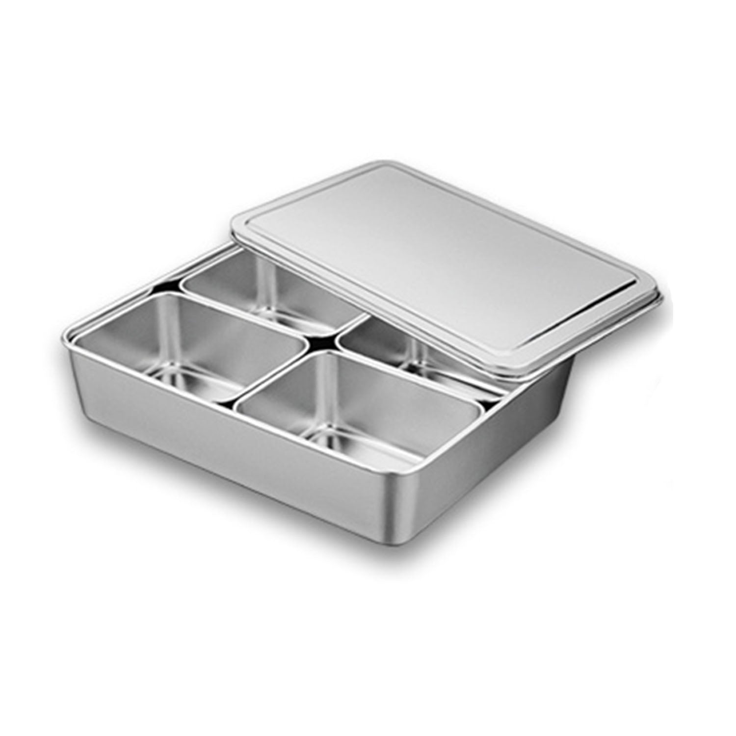 4 Compartment Stainless Steel Seasoning Box