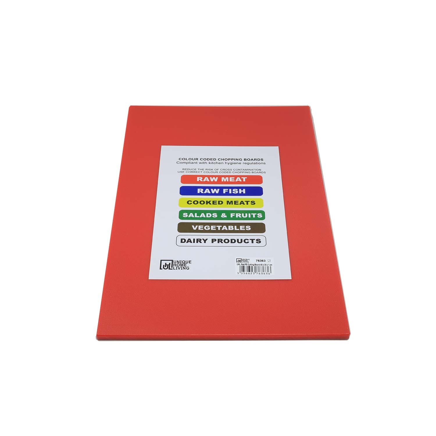 PE Plastic Red Professional Chopping Board for Raw Meat