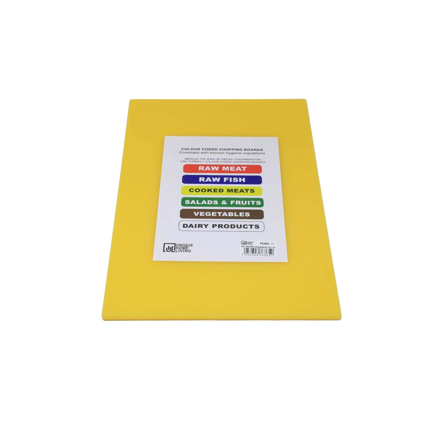 PE Plastic Yellow Professional Chopping Board for Cooked Meat
